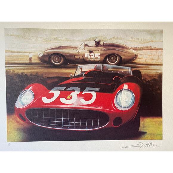 Ferrari ‘535’ Genuine Lithograph Fine Art Paper Signed By Enzo Naso - Picture 1 of 1